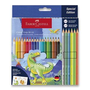 Faber-Castell Pastelky Colour Grip Dinosaurus - souprava, 24 ks