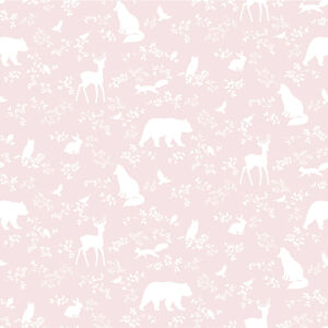 Pastelowe Love® tapeta na zeď Forest animals pink Lesní zvířátka