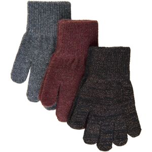 Mikk-Line Mikk - Line dětské vlněné rukavice 3ks 93032 Dark Mink-Black-Antrazite Velikost: 8 - 16 let Vlna