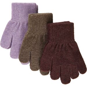Mikk-Line Mikk - Line dětské vlněné rukavice 3ks 93032 Dark Mink-Slate Black-Chalk Violet Velikost: 4 - 7 let Vlna
