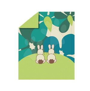 Přikrývka Sateen Rabbits toTs smarTrike králíček 100% bavlna saténový vzhled zelený od 0 měsíců