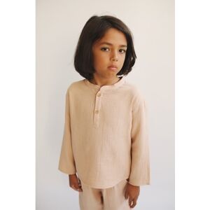 LiiLU chlapecká mušelínová košile SS24 - 055 nude Velikost: 140 100% organická bavlna