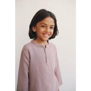LiiLU chlapecká mušelínová košile SS24 - 055 pale mauve Velikost: 92 100% organická bavlna