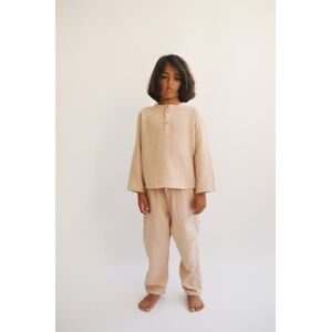 LiiLU chlapecká mušelínové kalhoty SS24 - 057 nude Velikost: 2 roky 100% bavlna