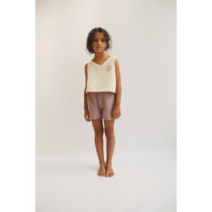 LiiLU dívčí mušelínové šortky SS24 - 062 pale mauve Velikost: 116 100% organická bavlna