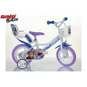 Dino Bikes Dětské kolo se sedačkou pro panenku a košíkem Frozen 2 12"