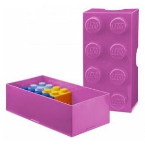 LEGO box na svačinu 100 x 200 x 75 - růžová