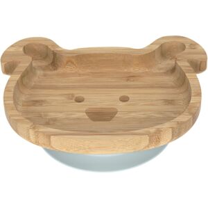 Lassig Platter Bamboo/Wood Little Chums Dog with suction pad/silicone