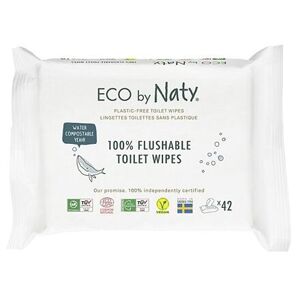 Eco by Naty vlhčené splachovatelné ubrousky s funkcí toaletního papíru bez vůně  (42 ks)