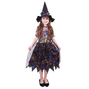 Rappa Dětský kostým čarodějnice barevná/Halloween (M)
