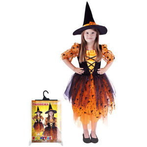 Rappa kostým čarodějnice/Halloween oranž. Klobouk (M)