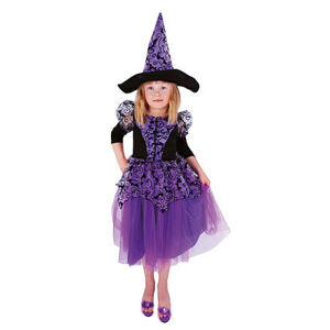 Rappa Dětský kostým čarodějnice fialová čarodějnice / Halloween (S)