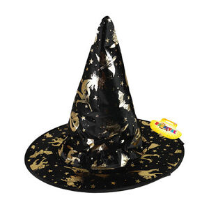 Rappa Dětský klobouk zlato-černý čarodějnice/Halloween