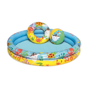Bestway Nafukovací SET - bazén 112cm, plavací kruh 51cm, míč 41x15cm