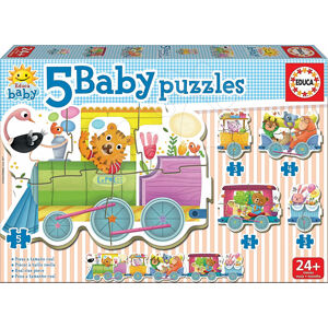 Educa dětské puzzle Zvířátka ve vlaku Baby 17142