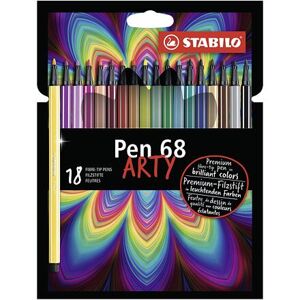 Stabilo Liner Pen 68 BRUSH ARTY sada 18 barev