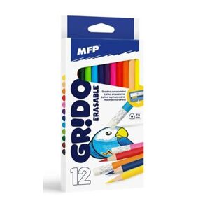 MFP Pastelky trojhranné gumovací s ořezávátkem, 12 barev
