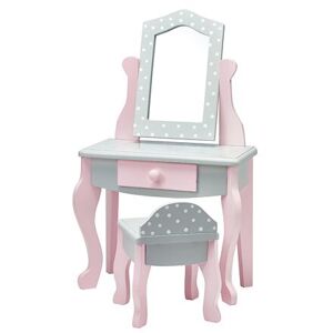 Teamson Olivia's Little World - šedý toaletní stolek pro panenky s puntíky