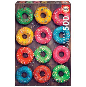Puzzle Colourful Donuts Educa 500 dílků a Fix lepidlo v balení od 11 let