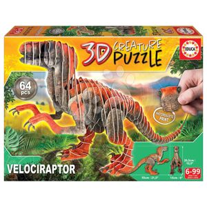 Puzzle dinosaurus Velociraptor 3D Creature Educa délka 55 cm 64 dílů