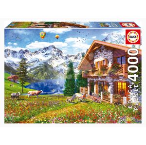Puzzle Chalet in the Alps Educa 4000 dílků a Fix lepidlo