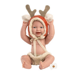 Llorens 63202 NEW BORN CHLAPEČEK - realistická panenka miminko s celovinylovým tělem - 31 cm