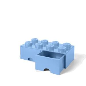 LEGO úložný box 8 s šuplíky - světle modrá