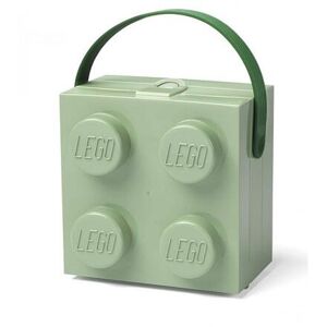 Lego box s rukojetí - army zelená