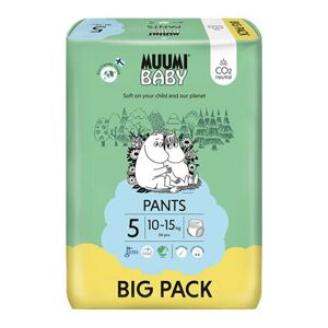 Muumi Baby Pants 5 Maxi+ 10-15 kg (54 ks), kalhotkové eko pleny