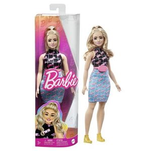 Mattel Barbie MODELKA - ČERNO-MODRÉ ŠATY S LEDVINKOU