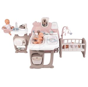 Domeček pro panenku Large Doll's Play Center Natur D'Amour Baby Nurse Smoby trojkřídlý s 23 doplňky