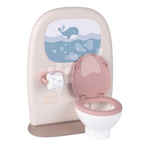 Záchod a kúpeľňa pre bábiky Toilets 2in1 Baby Nurse Smoby obojstranný s WC papierom a 3 doplnky k umývadlu SM220380