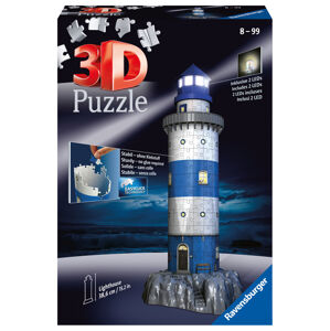 RAVENSBURGER 3D PUZZLE 125777 Maják v příboji (Noční edice) 216 dílků
