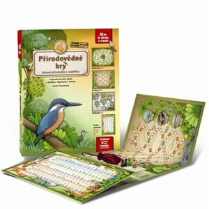 4 přírodovědné hry - Leporelo her s kostkou, figurkami a žetony, pro zábavné učení přírodopisu a ang