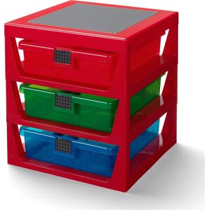 LEGO organizér se třemi zásuvkami - červená