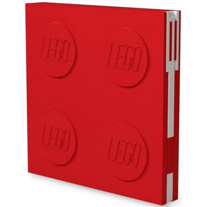 LEGO zápisník s gelovým perem jako klipem - červený