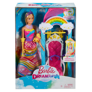 Mattel Barbie Princezna s duhovou houpačkou