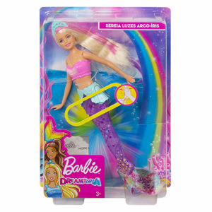 Mattel Barbie svítící mořská panna s pohyblivým ocasem Běloška