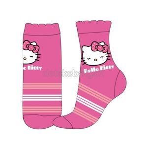 Ponožky Eexee Hello Kitty růžové s pruhy Velikost: 27-30