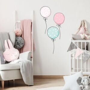 Samolepky do dětského pokoje - INSPIO balónky v pastelových barvách N.6. mátově-růžová