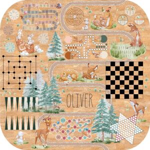 INSPIO dětský koberec z korku - Zvířátka z lesa a společenské hry pro děti