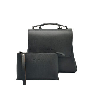 Facebag kožená přebalovací taška 3 v 1  - černá s tmavým kováním
