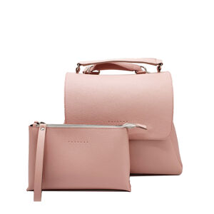 Facebag kožená přebalovací taška 3 v 1  - růžová