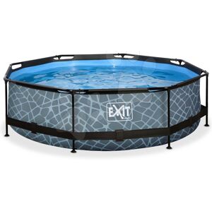Bazén s filtrací Stone pool Exit Toys kruhový ocelová konstrukce 300*76 cm šedý od 6 let