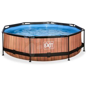 Bazén s filtrací Wood pool Exit Toys kruhový ocelová konstrukce 300*76 cm hnědý od 6 let