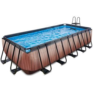 Bazén s pískovou filtrací Wood pool Exit Toys ocelová konstrukce 540*250*122 cm hnědý od 6 let