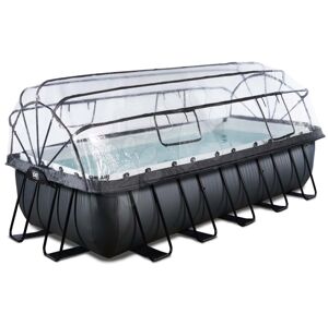 Bazén s krytem a pískovou filtrací Black Leather pool Exit Toys ocelová konstrukce 540*250*122 cm černý od 6 let