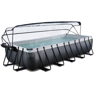 Bazén s krytem pískovou filtrací a tepelným čerpadlem Black Leather pool Exit Toys ocelová konstrukce 540*250*100 cm černý od 6 let
