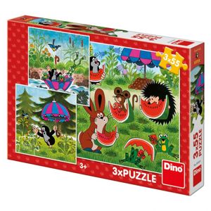 Dino puzzle Krteček a paraplíčko 3x55 dílků