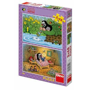 Dino puzzle Krtek a perla 2x48 dílků